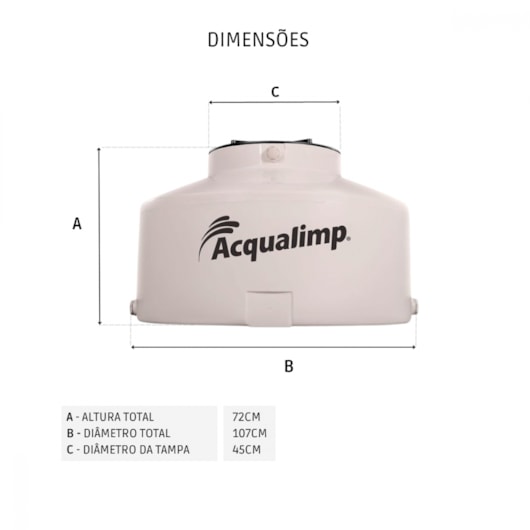 Caixa D`Água De Polietileno Água Limpa 500l Acqualimp - Imagem principal - b70e0fc8-8c9a-42b8-aa11-080f05c86388